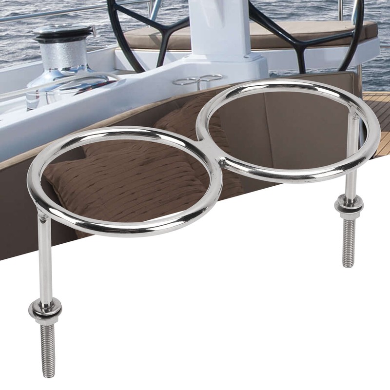 316 Stainless Steel Double Ring Cup Holder with Mounting Nut