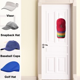 Palksky Acrylic Hat Organizer for Baseball Caps, 2Pack Strong Adhesive Hat Hooks for Men Women, Sticky Hat Holder on Wall Door Closet, Clear Hat Racks Display and Storage