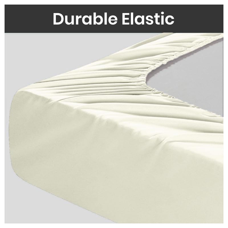 Prime Linens Extra Deep 30Cm Plain Fitted Sheet, Elastic Pocket