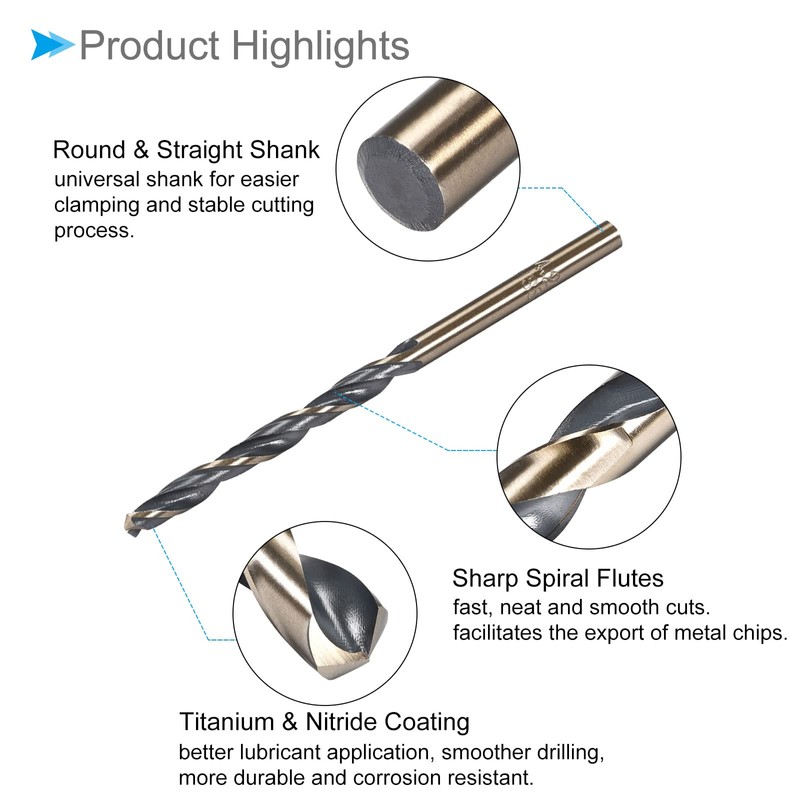 CoCud 4.2mm Advanced Twist Drill Bit with Titanium & Nitride