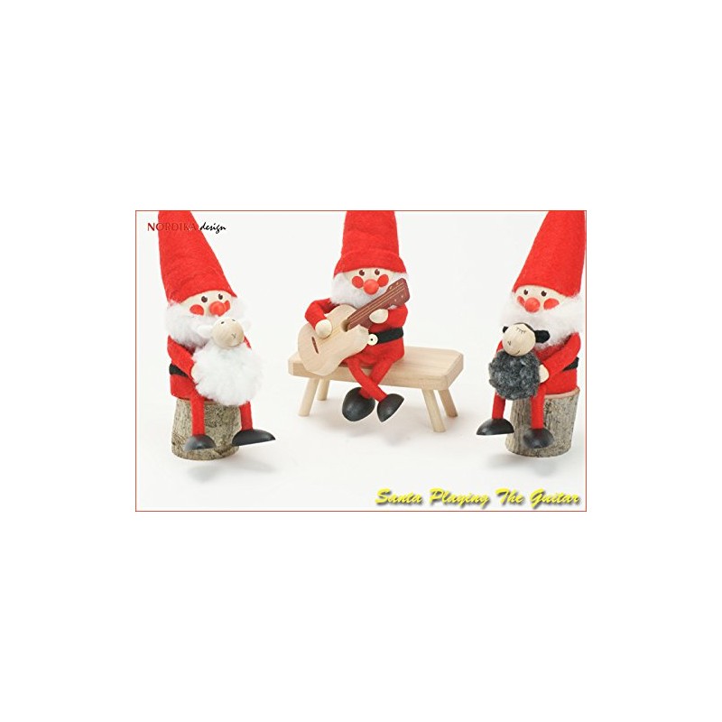 [Nordika Nisse norudyika nisse] christmas wooden doll (Guitar with Santa/nrd120068)