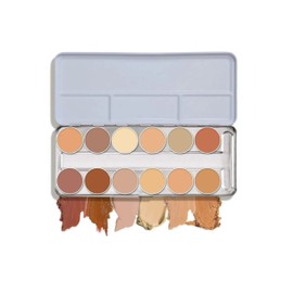 Kryolan 75004 Dermacolour Camouflage Cream Palette 12 Colours, 4 Colour Options: A, B, C, Caribbean (C) by Kryola