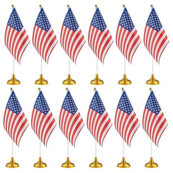 Juvale Mini American Flag Decor Set - 12-Pack 8 x