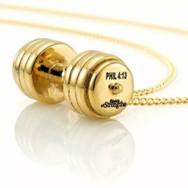 Shields of Strength Women's Gold Stainless Steel Mini Stack Plate Necklace-Phil 4:13