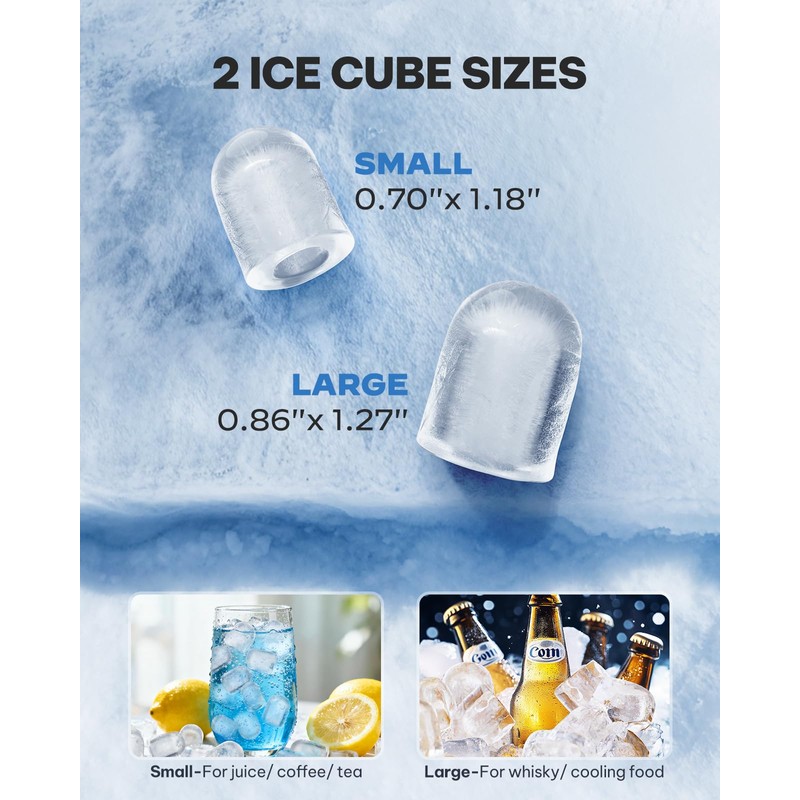 Silonn Ice Maker Countertop,Self-Cleaning Ice Makers with Basket and Scoop,9