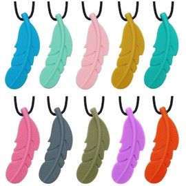 Chew Necklaces for Sensory Kids, Silicone Chewy Necklace for Autistic Children, 10 Pack Autism Sensory Toys for Boys and Girls, BPA Free
