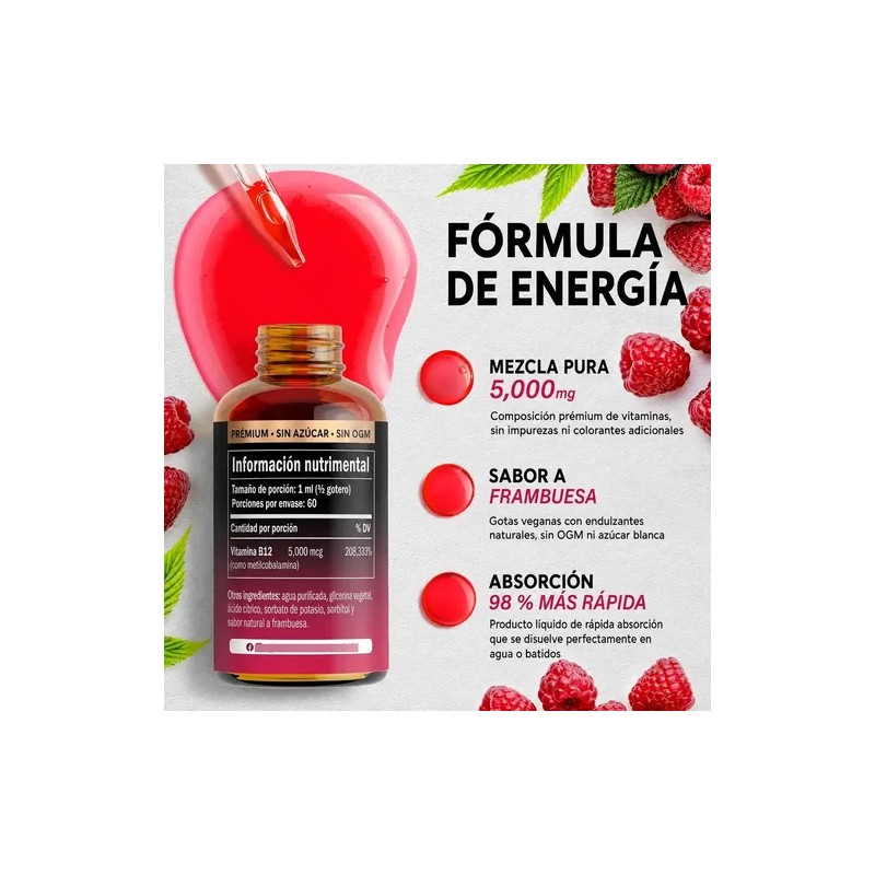 Vitamina B12 5000 Mcg Liquido Sublingual Hecho En Usa