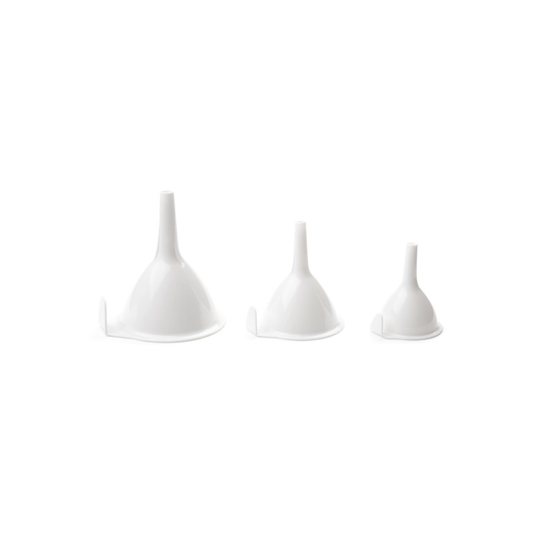 Fox Run 5299 Funnel Set, Plastic, 3-Piece, White, 4.75 x