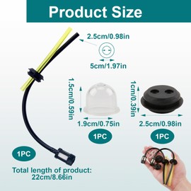 2 Sets Universal Petrol Filter Kit with 5 mm Fuel Hose, Replacement Parts for Ferrex Grass Trimmer, Earth Drill, Fuel Line and Filter for Chainsaw Accessories