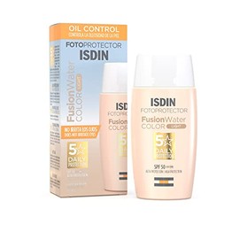 ISDIN Fotoprotector Fusion Water Color Light SPF 50, Protector Solar Facial Uso Diario, Textura Ultraligera, 50ml