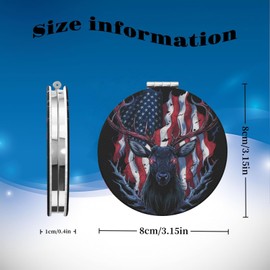 KWSAAHU Double-Sided Pocket Compact Mini Makeup Mirrors 1x, 2X Magnifying Mirror Portable Foldable Round Small Purse Mirror Suitable Daily Party Travel for Man Woman - Red-Eyed Elk