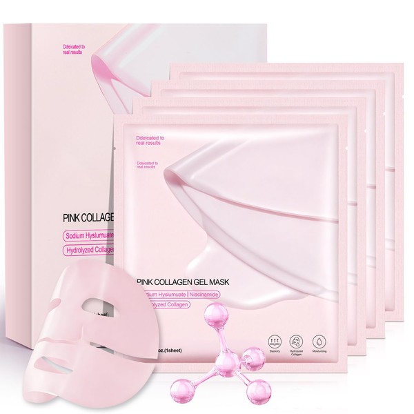 Collagen Face Mask, Real Deep Collagen Hydrating Overnight Sheet Masks,