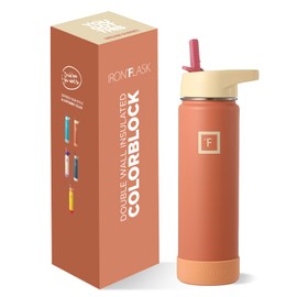 IRON °FLASK Sports Water Bottle - Wide Mouth with Straw Lid & Boot - Stainless Steel Gym & Outdoor Bottles for Men, Women & Kids - Double Walled, Insulated Thermos, Metal Canteen - Dream Sunset, 22 Oz