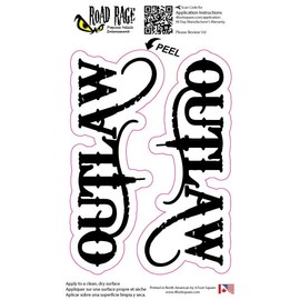 2 Pack Outlaw Car Decal – Bad Fish Custom Decals – Funny Cute Sticker - Premium Gloss Permanent Vinyl Waterproof 6 Year Indoor Outdoor (Black, 2)