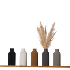 3D Vase Edita Decorative Vase L 30 cm Floor Vase Decorative Vase Pampas Grass Dried Flowers (Black)