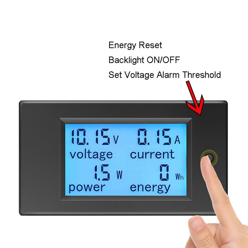 KETOTEK Voltimetro Amperimetro Digital DC 6.5-100V 20A 12V, Medidor de