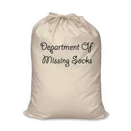 60 Second Makeover Limited Department Of Missing Socks Bag 100% Natural Cotton Home Storage Organisation Washing Basket