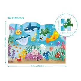Dodo D300378 Educational Underwater World Puzzle 60 Pieces, Various