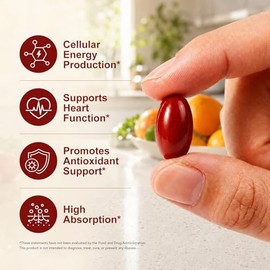 High Absorption CoQ10 Supplement Capsules 120 Count, 500mg Ubiquinone with Coconut MCT Oil, Clean Non-GMO Formula, Support Daily Antioxidant, Free of Soy, Dairy & Gluten