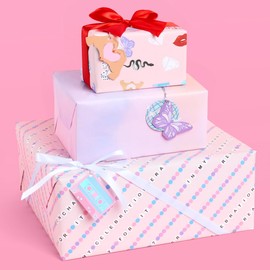 xo, Fetti Eras Wrapping Paper + Tag Set - 12 Sheets | Lover Birthday Gift Wrap, Decorative Christmas Bag, Bachelorette Party Favor