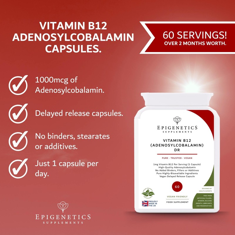 Vitamin B12 Adenosylcobalamin Delayed Release | High Strength 1000mcg Vitamin