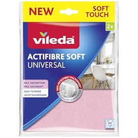 Vileda Actifaser Multi-Use Cloths for Streak-Free Cleaning, Pack of 1 (1 x 2 Pieces)