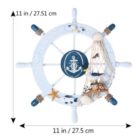 IMIKEYA home decorations house decorations for home pirate decorations wooden wheel decoraciones para salas de casa decor fishing net shell wall decor Nautical Beach Wheel Pirate