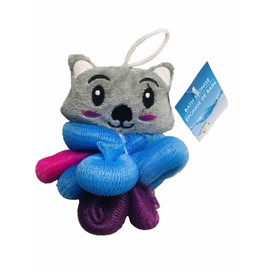 Cute Animal Face Kids Bath Loofahs Balls for Baby Girls Boys Mesh Shower