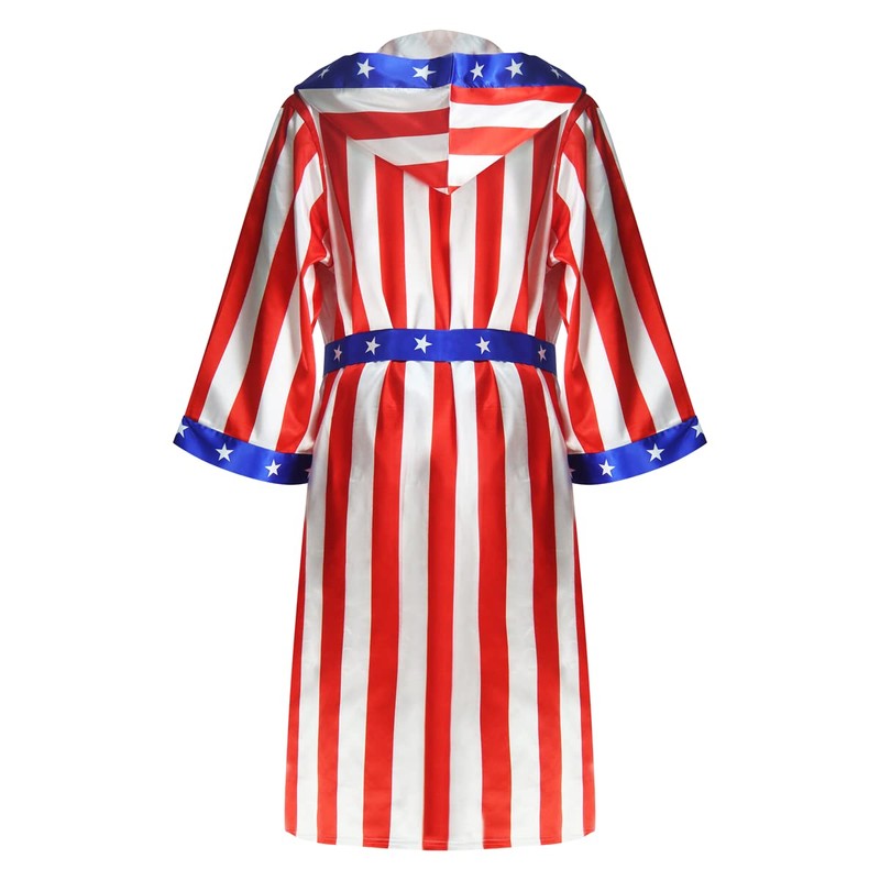 Men Boxing Costume Adult Satin American Flag Boxing Costume with