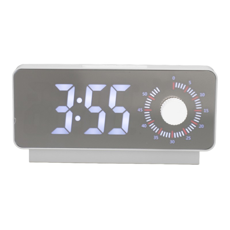 Digital Alarm Clock Rechargeable LED Mirror Alarm Clock -10°C‑50°C Temperature