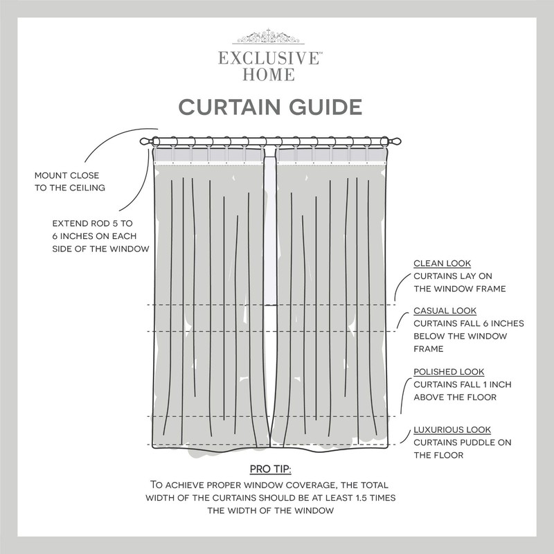 EXCLUSIVE HOME Hawkins Sheer Bronze Ring Top Curtain Panels, 54"x84",
