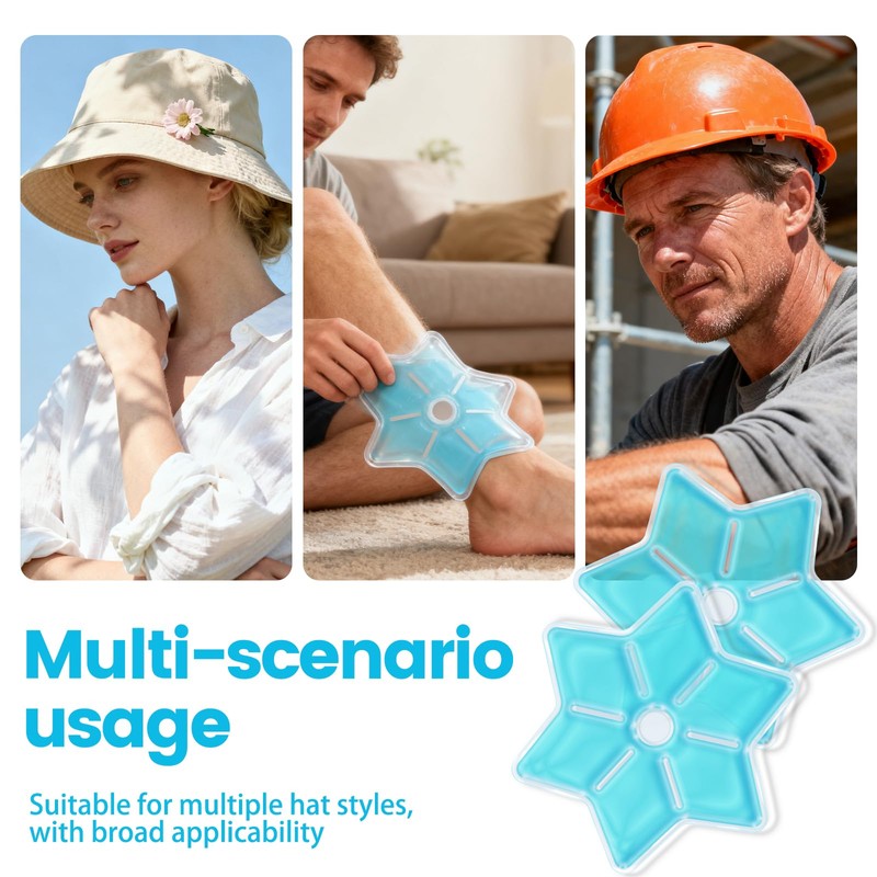 Ice Pack Hard Hat Cooling Insert, Blue, Flower Shape Design,