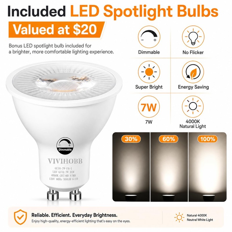 vivihobb 3 Light Plug in Track Lighting Kit,Modern Plug in