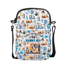 AKTAP Mamma Musical Merch Gifts Donna and The Dynamos Mini Crossbody Bag for Mia Fans Gifts for Music Lovers Purses, beige