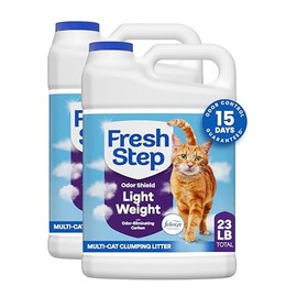 Fresh Step Odor Shield Light Weight Advanced Multi Cat Clumping Litter with Febreze Freshness, 11.5 lb, Pack of 2 (Package May Vary)