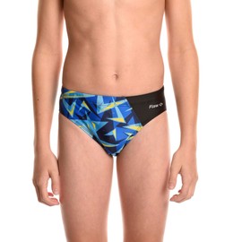 Flow Splice Swim Briefs - Boys Brief Style Swimsuit for Swimming Practice and Competition in Suit Size 21 to 32 (Alpha Omega, 30)