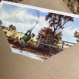 "The Compleat Tangler" by Norman Thelwell A5 Fishing Greeting Card with Envelope