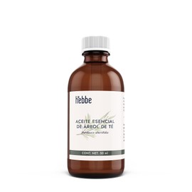 HEBBE - Aceite Esencial de Árbol de Té 50 ml | Aceite Orgánico de Árbol de Té | Aromaterapia | Uso en Spa | Masaje | Corporal | Contenido 50 ml