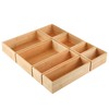 Kootek 8 Pcs Bamboo Drawer Organizer Utensil Tray Kitchen Storage