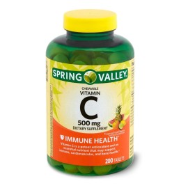 Vitamina 500mg Sistema Inmune Inmunidad 200 Tabs Suplemento Dietético Apoyo Inmunológico Cardiovascular Óseo Potente Antioxidante Nutriente Esencial