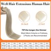 Full Shine Weft Hair Extensions Highlighted Blonde Human Hair Weft