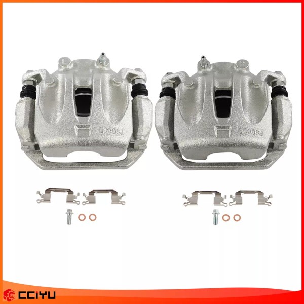 CCIYU Pair Front Disc Brake Calipers w/ Bracket For 2003