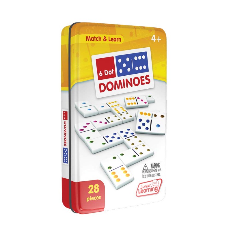 Junior Learning Six Dot Dominoes Educational Action Games, Multi