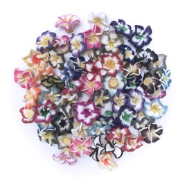 All In One Polymer Clay Plumeria Flower Beads Hawaiian Foam Frangipani Flower for Wedding Party 20mm (100pcs)