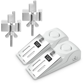 Door Stopper Wedge & Door Lock, Door Stopper Alarm Non-Slip with 120 dB for Door Alarm, Adjustable Portable Door Lock Door Security Door Stopper Kit, Burglary Protection Door Double Protection for