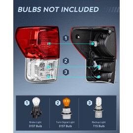 Nilight Nilight Taillight Assembly Compatible with 2007 2008 2009 2010 2011 2012 2013 Toyota Tundra Rear Tail Light Lamp Replacement OE Style Right Passenger Side