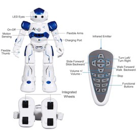 Remote Control Rc Robot Toy, YEESON Smart Robot Toys Walking Sing Dancing Programmable and Gesture Sensing for Children Kids Gifts