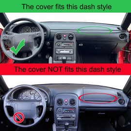 Dash Cover Mat Custom Fit for Mazda Miata,Dashboard Cover Pad Carpet Protector (Black) K230
