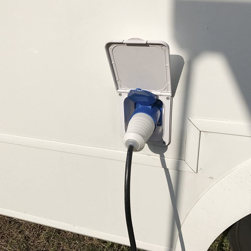 Akozon RV Socket, 16a 220V-240V Waterproof RV Plug and Socket