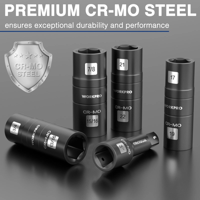 WORKPRO 5PCS Impact Socket Set 1/2" Drive Lug Nut Socket